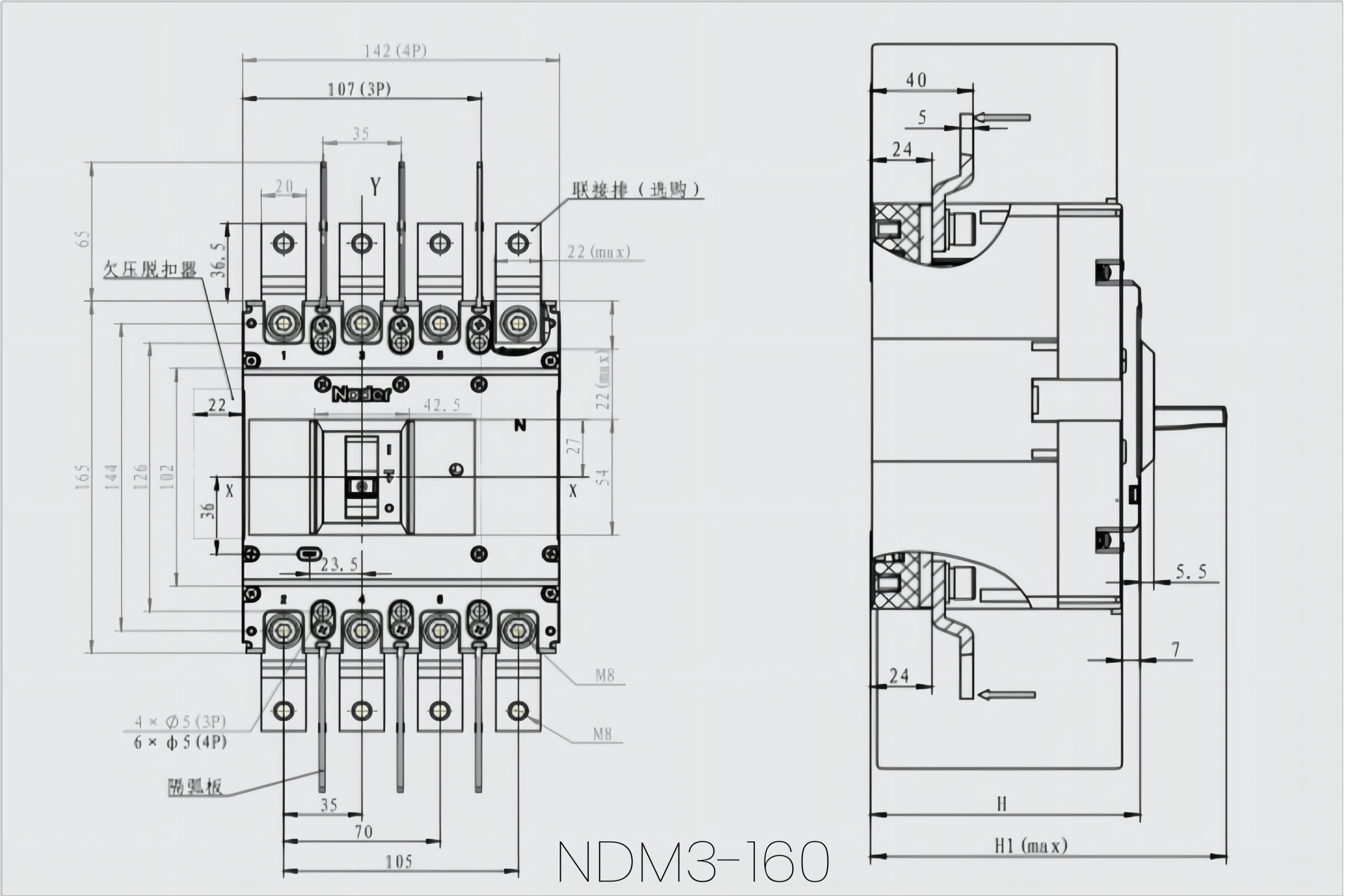 LAZZEN NDM3-400C — outline dimensions