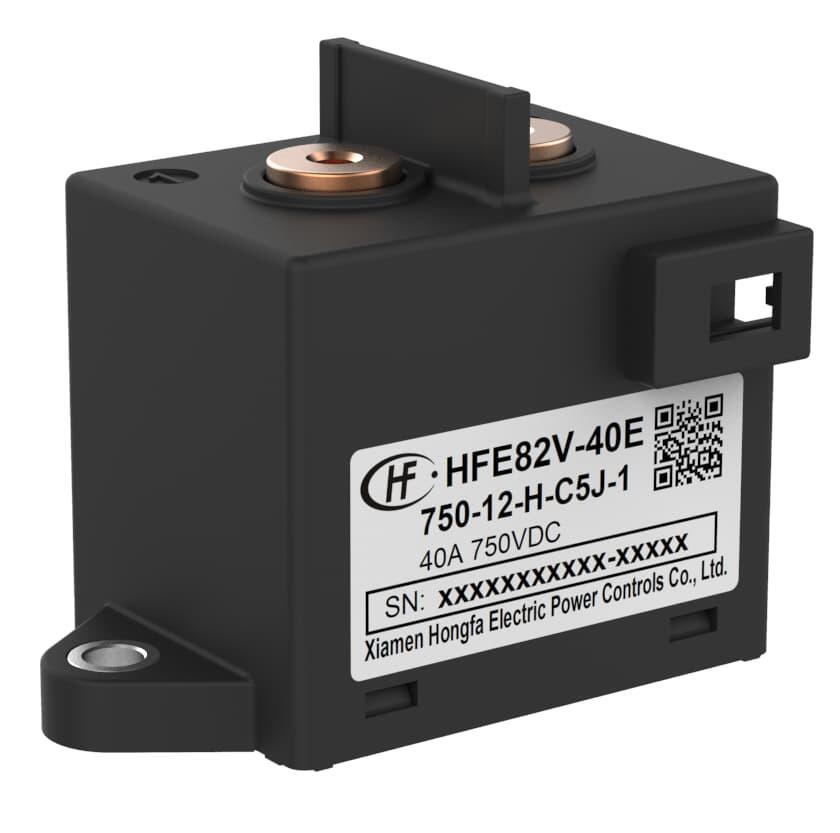 HFE82V-40E HONGFA High Voltage DC Contactor Relay 1000V UL Certified Coil DC12V DC24V,High Voltage DC Contactor & DC-DC Converter Supplier | Xcontactor.com,HONGFA HFE82V-40E High Voltage DC Contactor 1000V 40A — 12/24V Coil