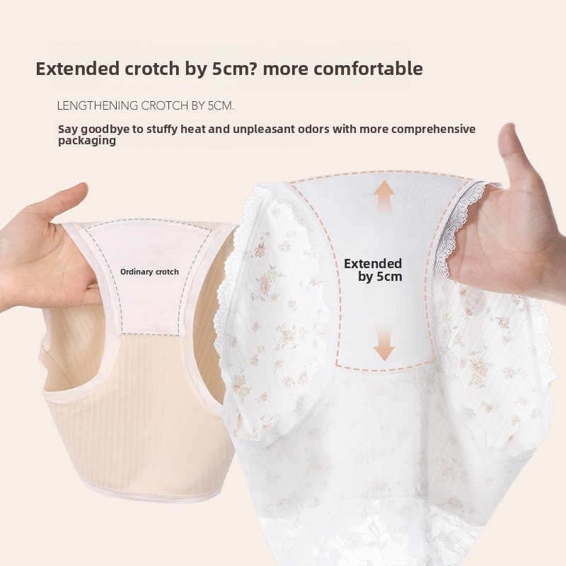 New Arrival Plus Size High Waist Seamless Panties Wholesale Women's Underwear Seamless Breathable Pure Cotton Lace Printed
