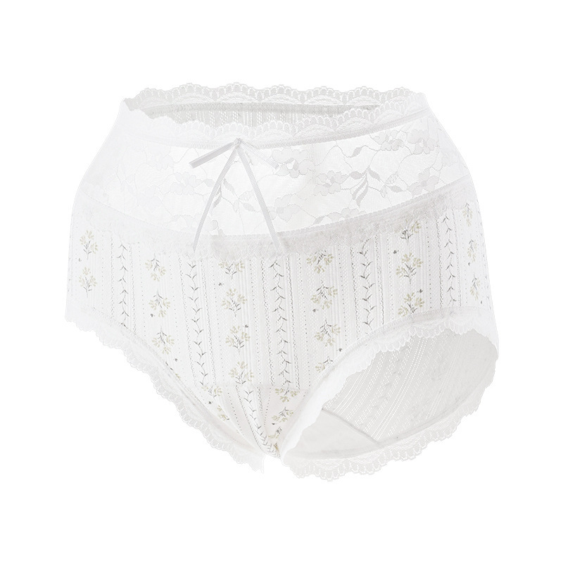 New Arrival Plus Size High Waist Seamless Panties Wholesale Women's Underwear Seamless Breathable Pure Cotton Lace Printed