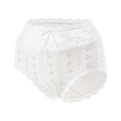 New Arrival Plus Size High Waist Seamless Panties Wholesale Women's Underwear Seamless Breathable Pure Cotton Lace Printed