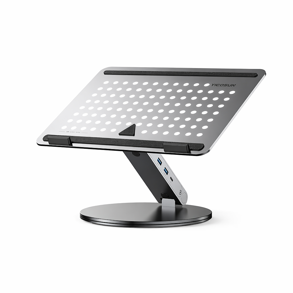 360° Rotating Laptop Stand with 6-in-1 Docking Station