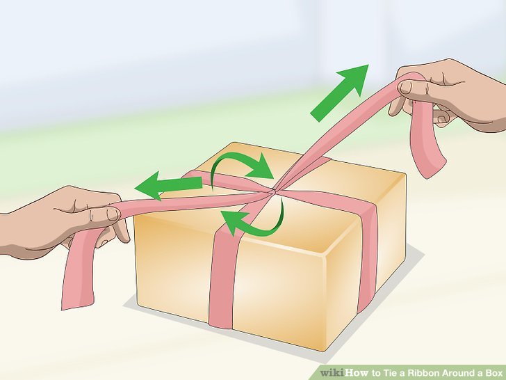 Как перевязать коробку для торта