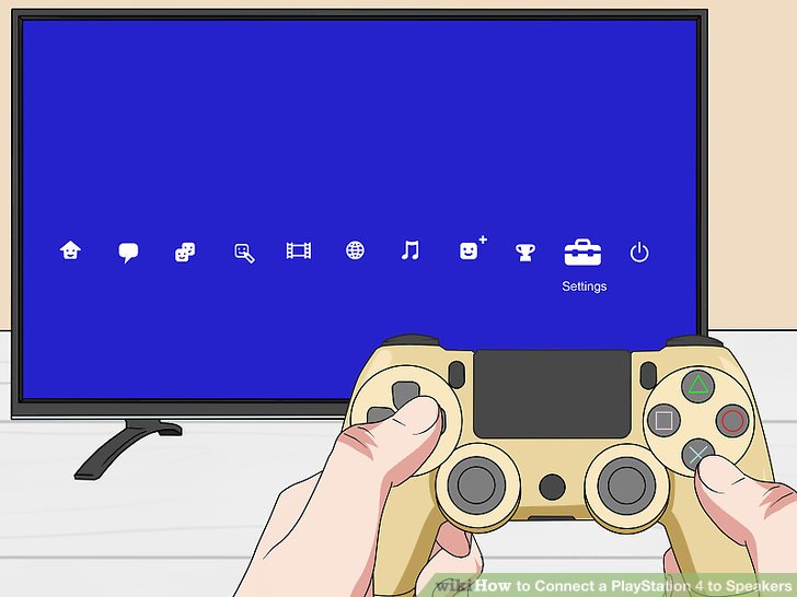 How to connect speakers to hot sale a ps4