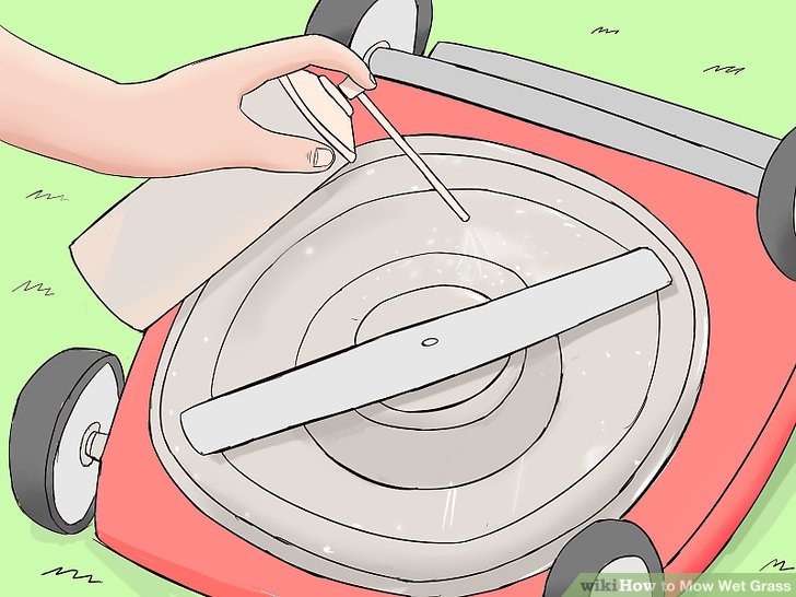 Como cortar relva molhada